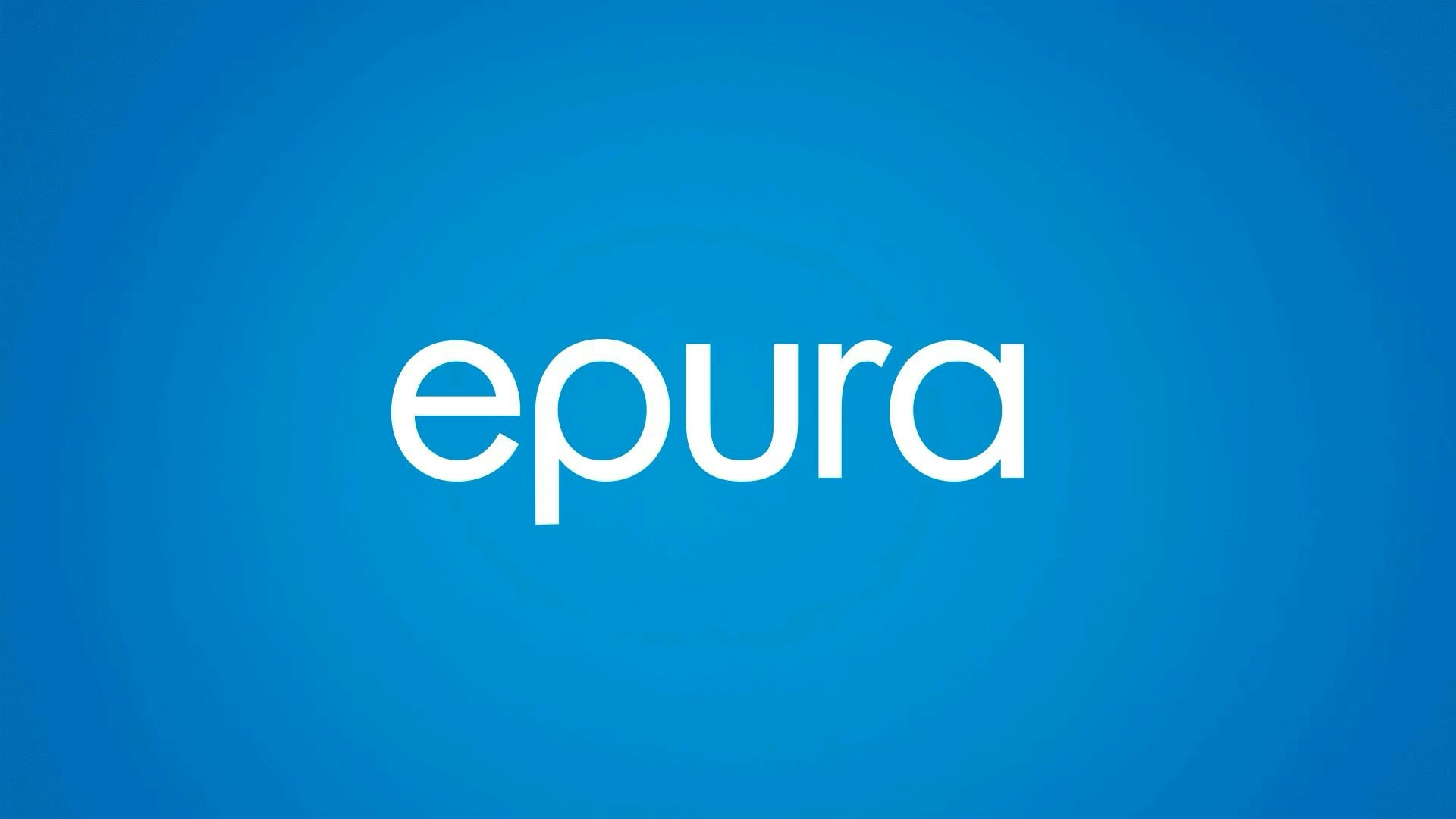 Epura logo with blue background