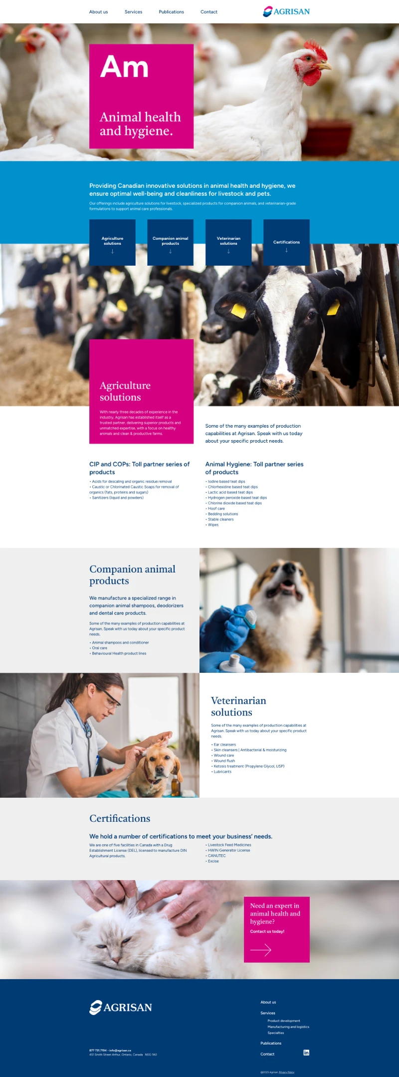 Agrisan website page