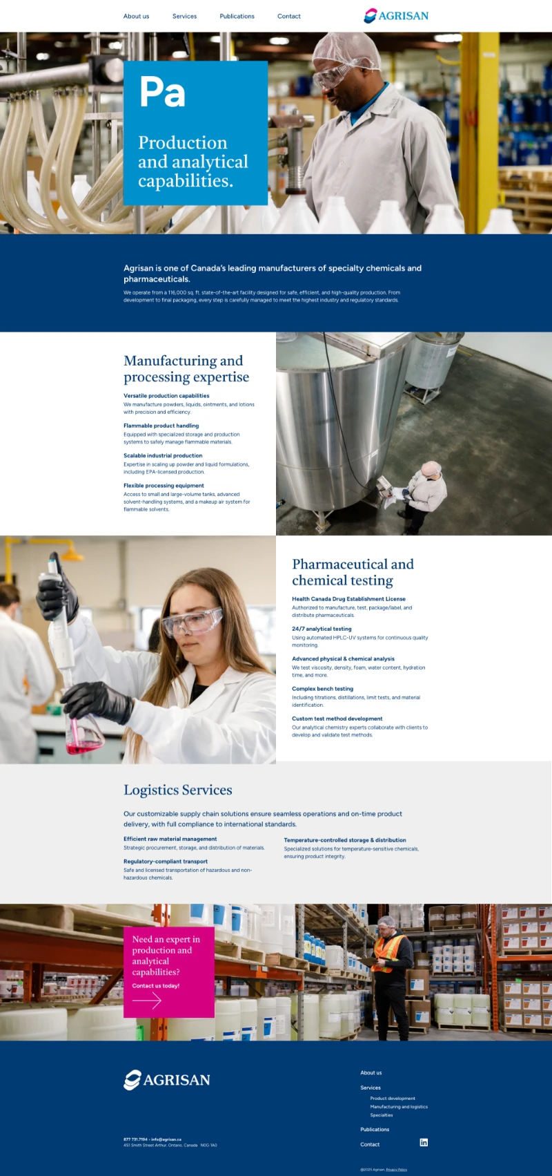 Agrisan website page