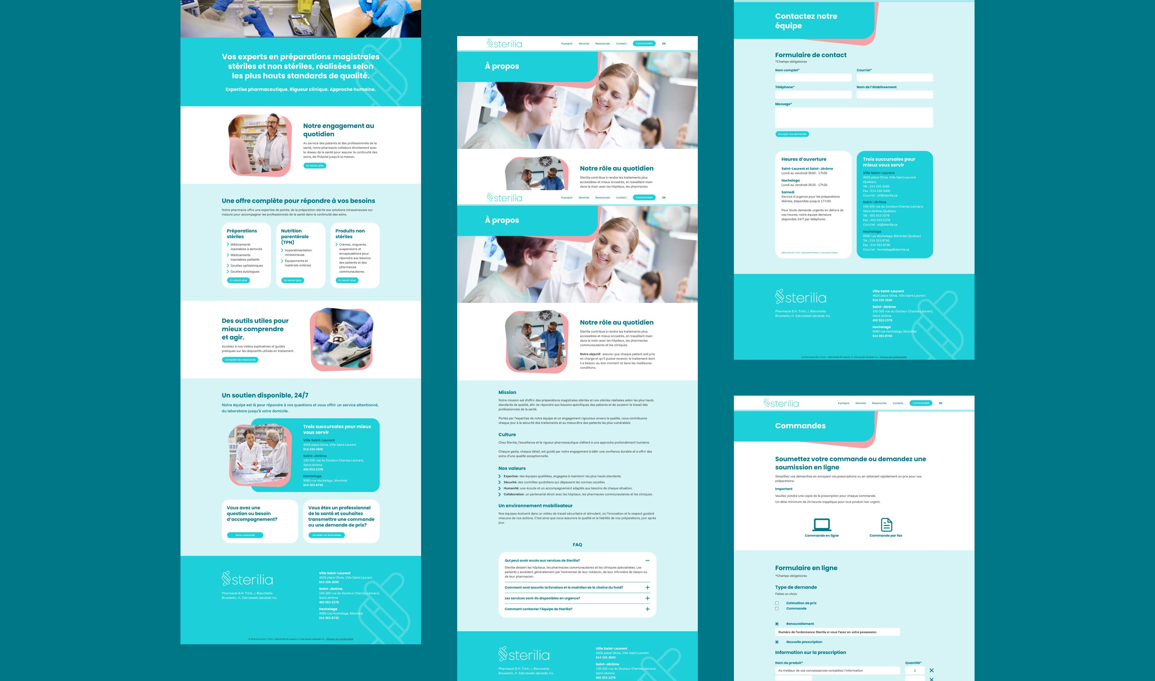 Overview of Sterilia website pages